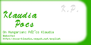 klaudia pocs business card